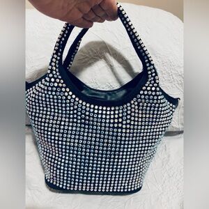 Bedazzled black crystal purse great for a night out stunning gift holiday Gifts